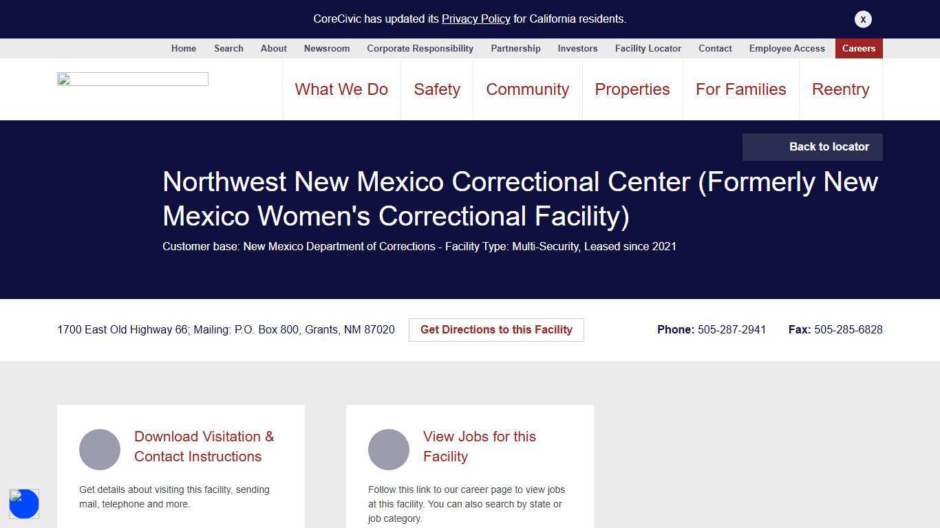 Northwest New Mexico Correctional Center (Formerly New Mexico Women's Correctional Facility)