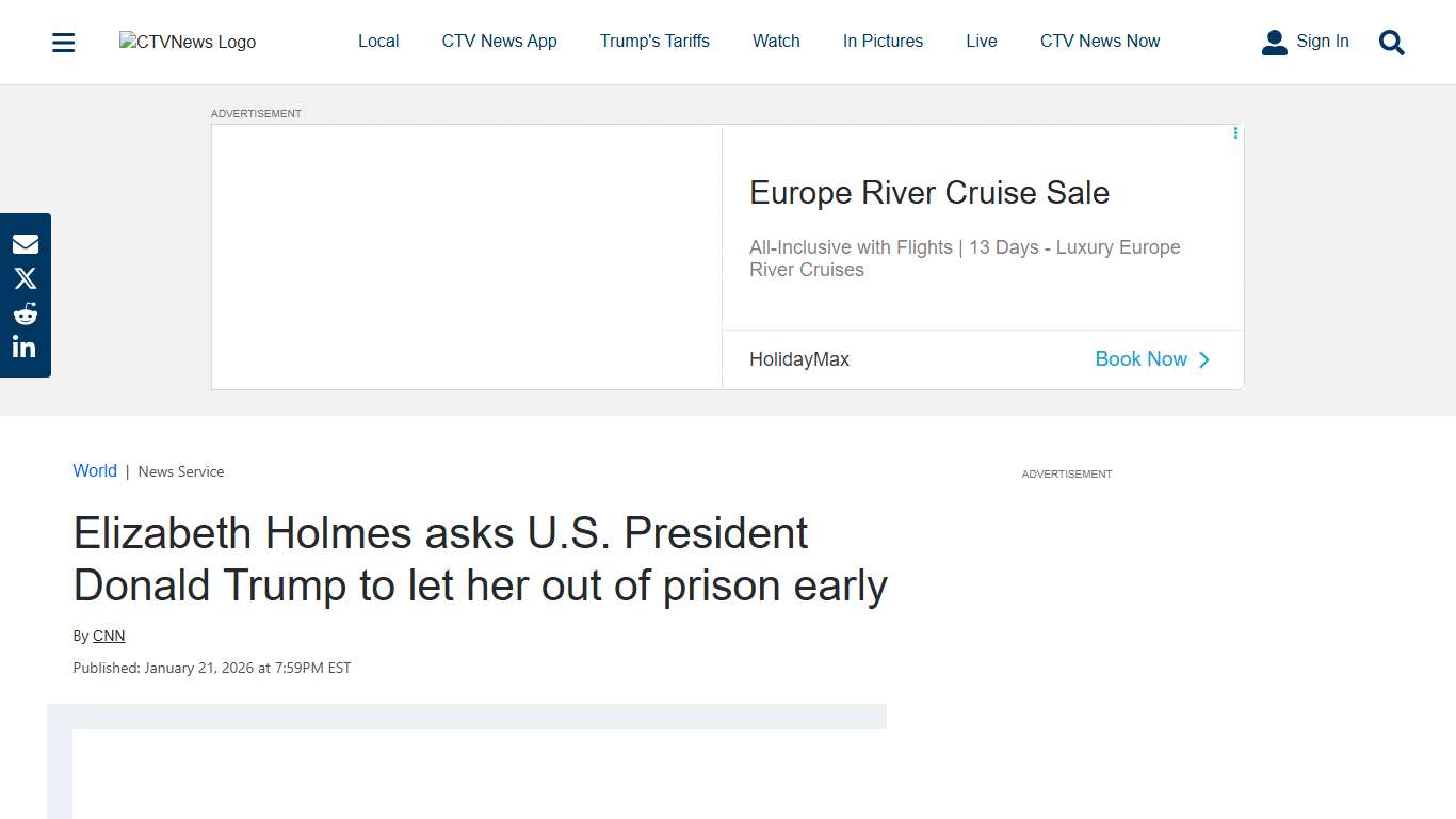 Elizabeth Holmes asks Trump for early prison release