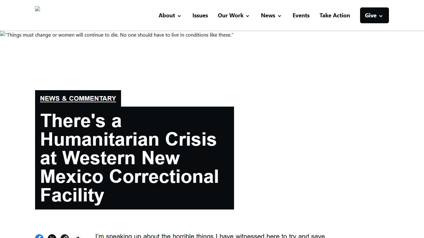 There's a Humanitarian Crisis at Western New Mexico Correctional Facility - ACLU of New Mexico